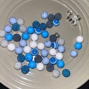 50 Mixed Blue and White Bead Assortment